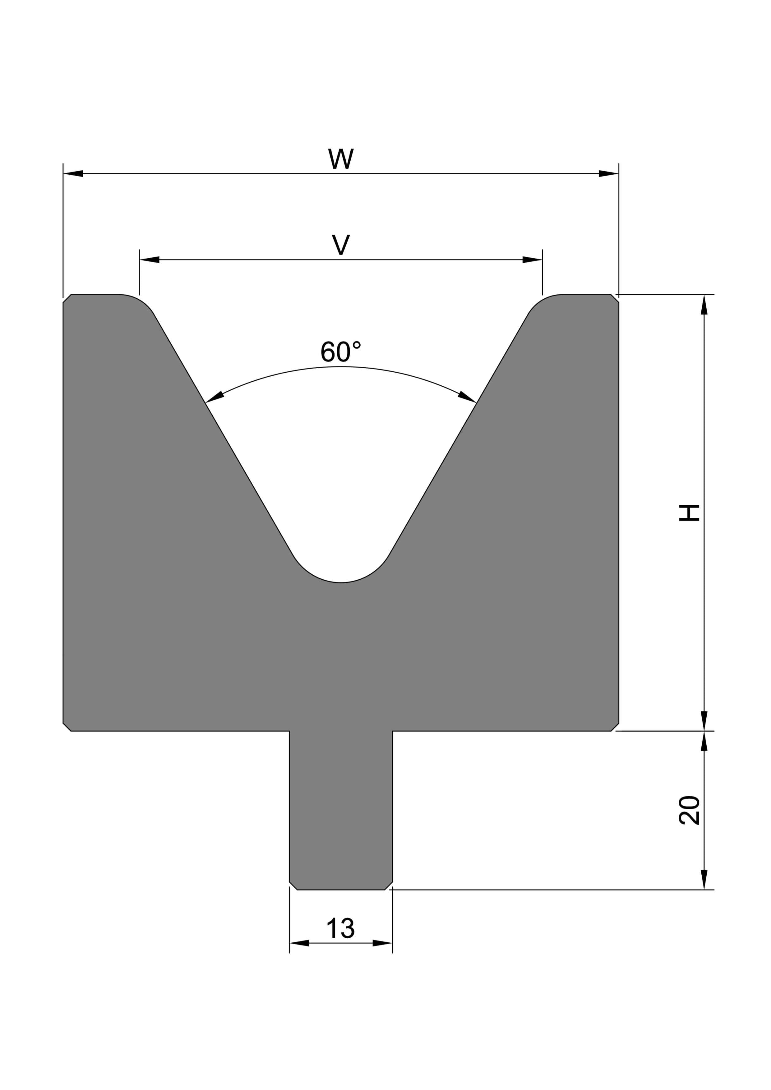 1 'V' Die - 60˚